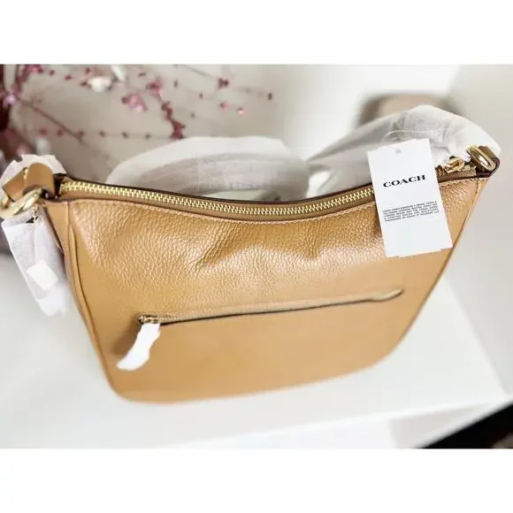 Coach NWT Ellie File Pebbled Leather Crossbody Bag C1648 in Light Saddle